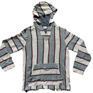 Faherty Baja Striped Beach Poncho Hoodie